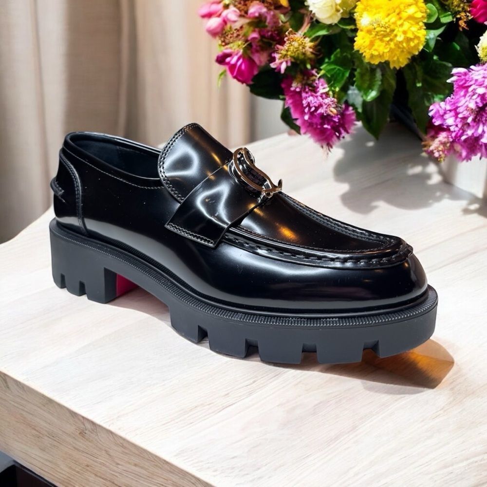 NWT Christian Louboutin Moc Lug Heeled Loafers (multi)